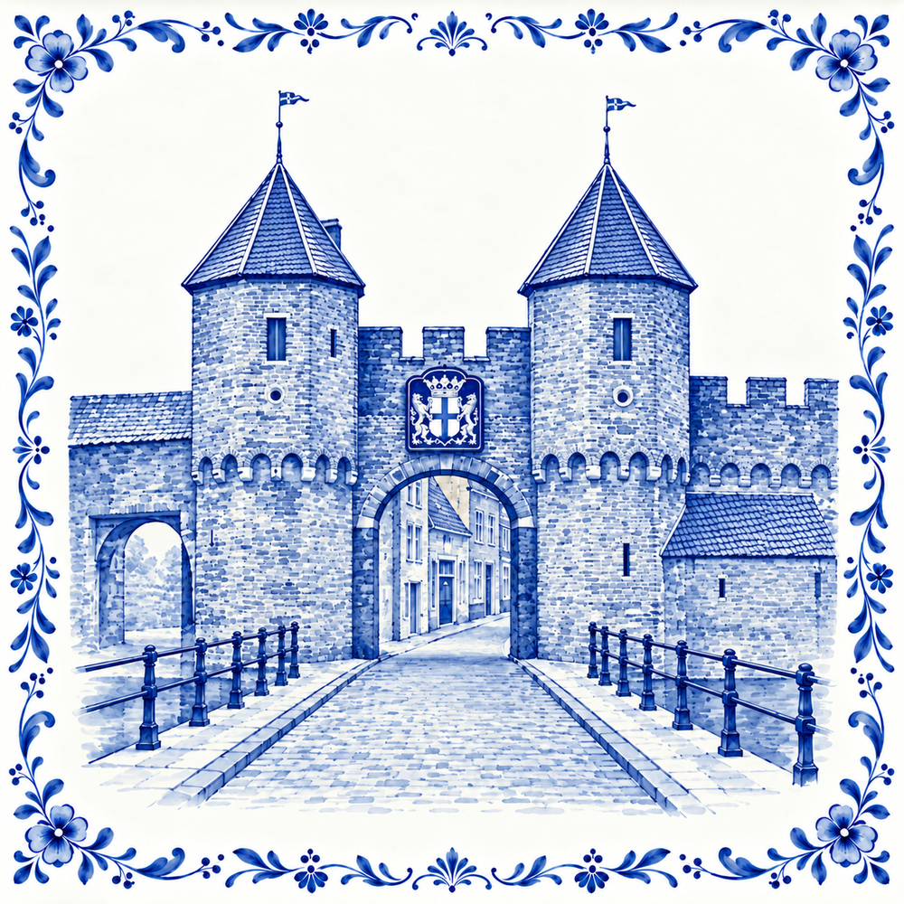 Amersfoort Koppelpoort — Delft Blue Tile