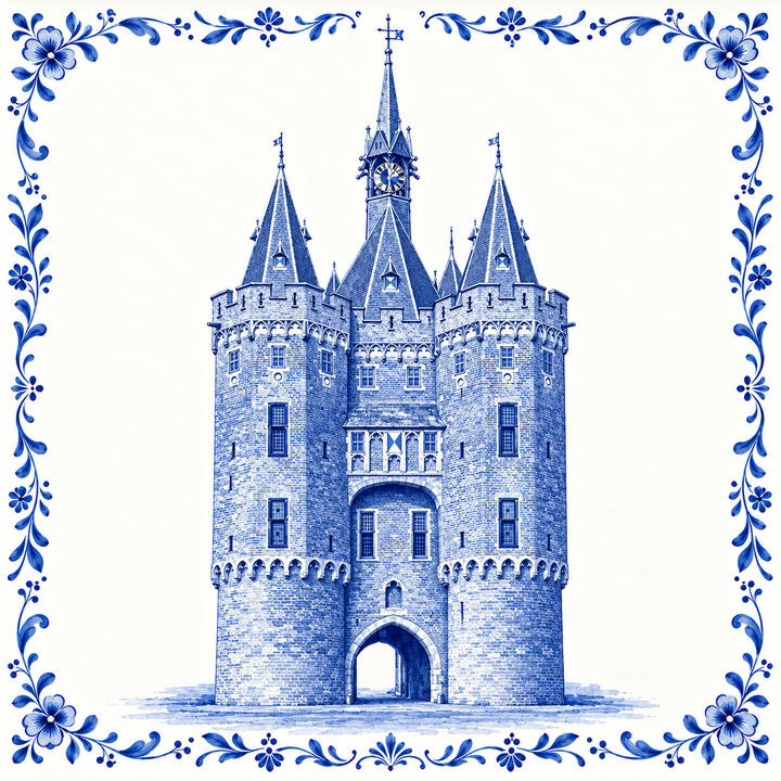 Zwolle Sassenpoort — Delft Blue Tile